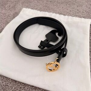 Gucci Black Belt with Gold Buckle